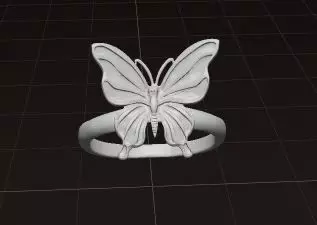 Celeste Butterfly Ring Elegant Minimal Gold 3D print model_6