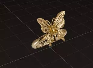 Celeste Butterfly Ring Elegant Minimal Gold 3D print model_5