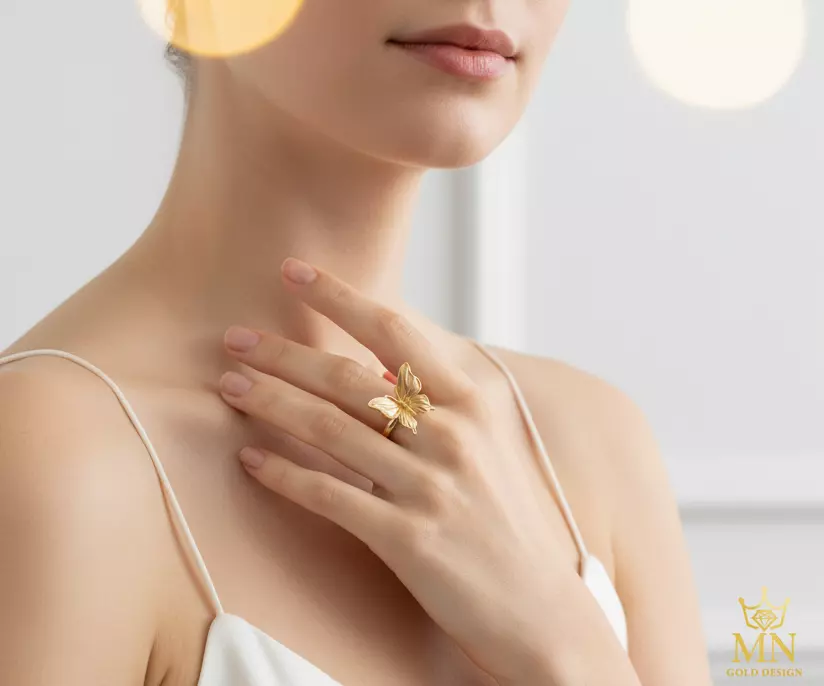 Celeste Butterfly Ring Elegant Minimal Gold 3D print model_0