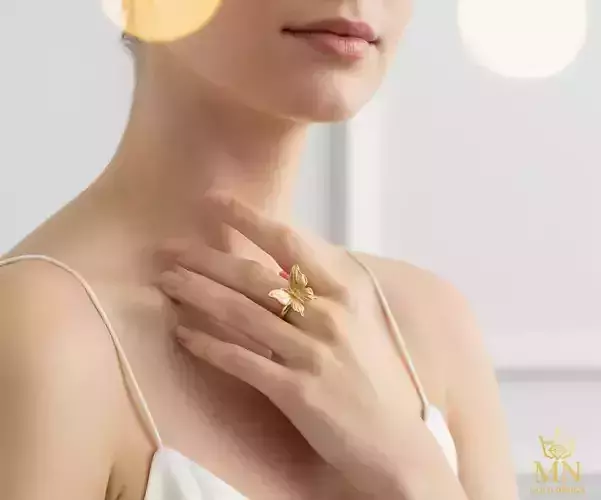 Celeste Butterfly Ring Elegant Minimal Gold 