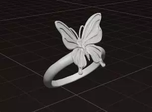 Celeste Butterfly Ring Elegant Minimal Gold 3D print model_7