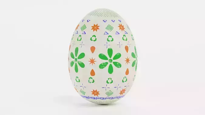 Easter Egg V4 - Traditional Painted Spring Decoration Low-poly 3D model