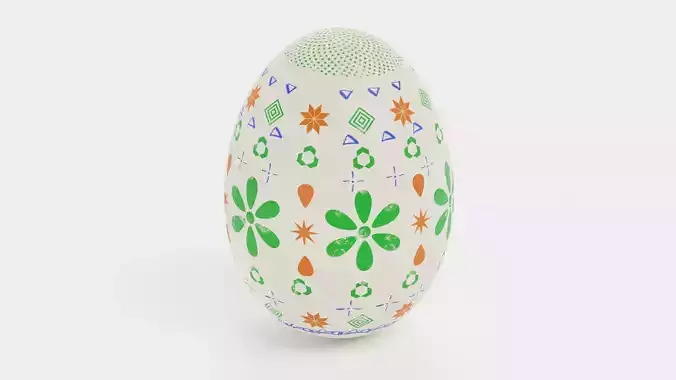 Easter Egg V4 - Traditional Painted Spring Decoration Low-poly 3D model 5