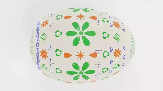 Easter Egg V4 - Traditional Painted Spring Decoration Low-poly 3D model 4