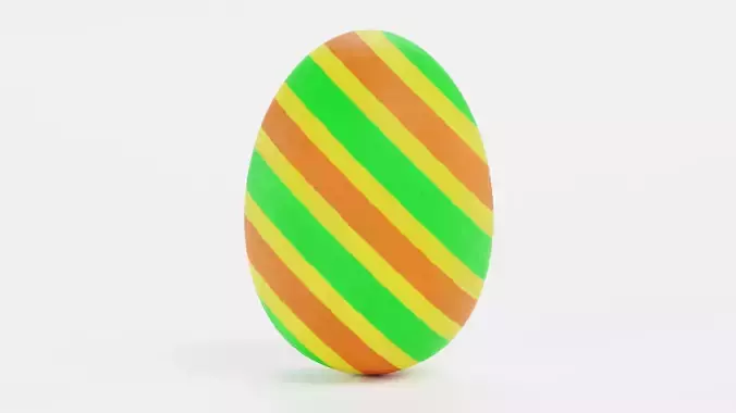 Easter Egg V5 - Traditional Painted Spring Stripe Decoration Low-poly 3D model