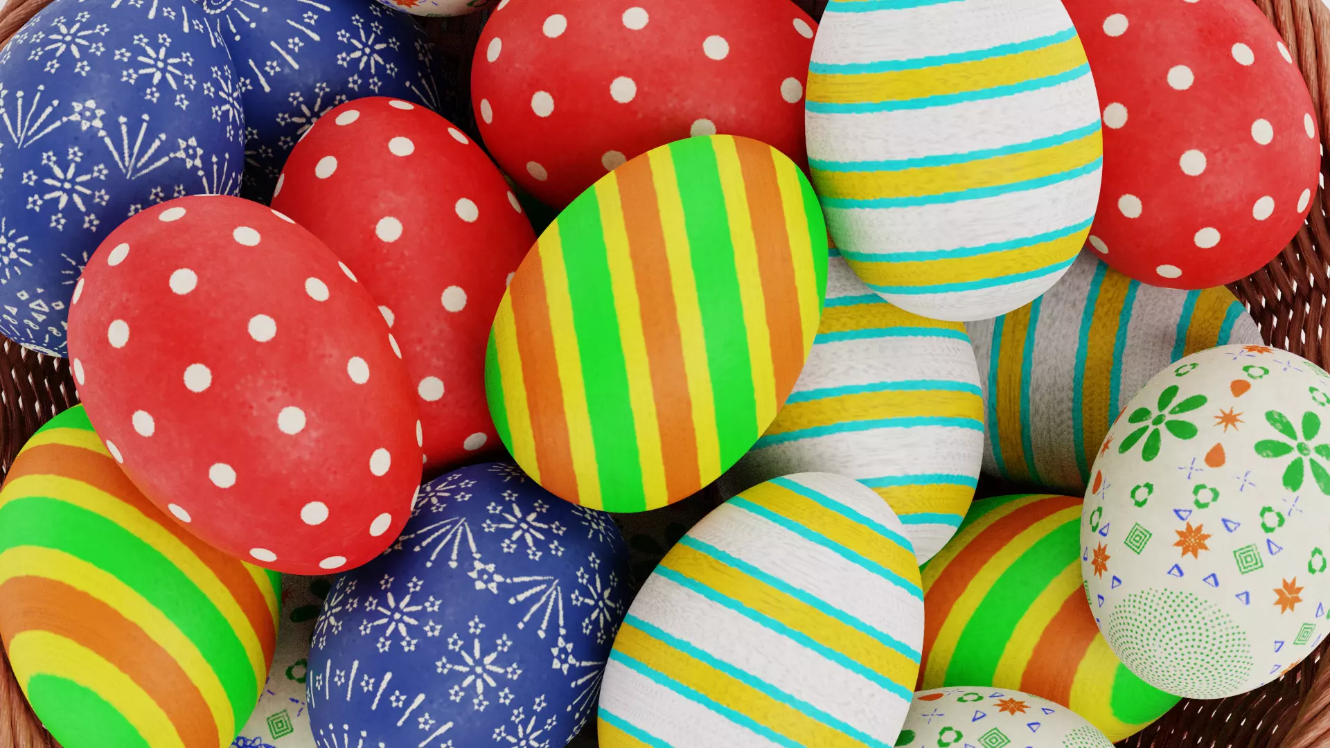 -Easter Eggs in Basket- 3D model_7