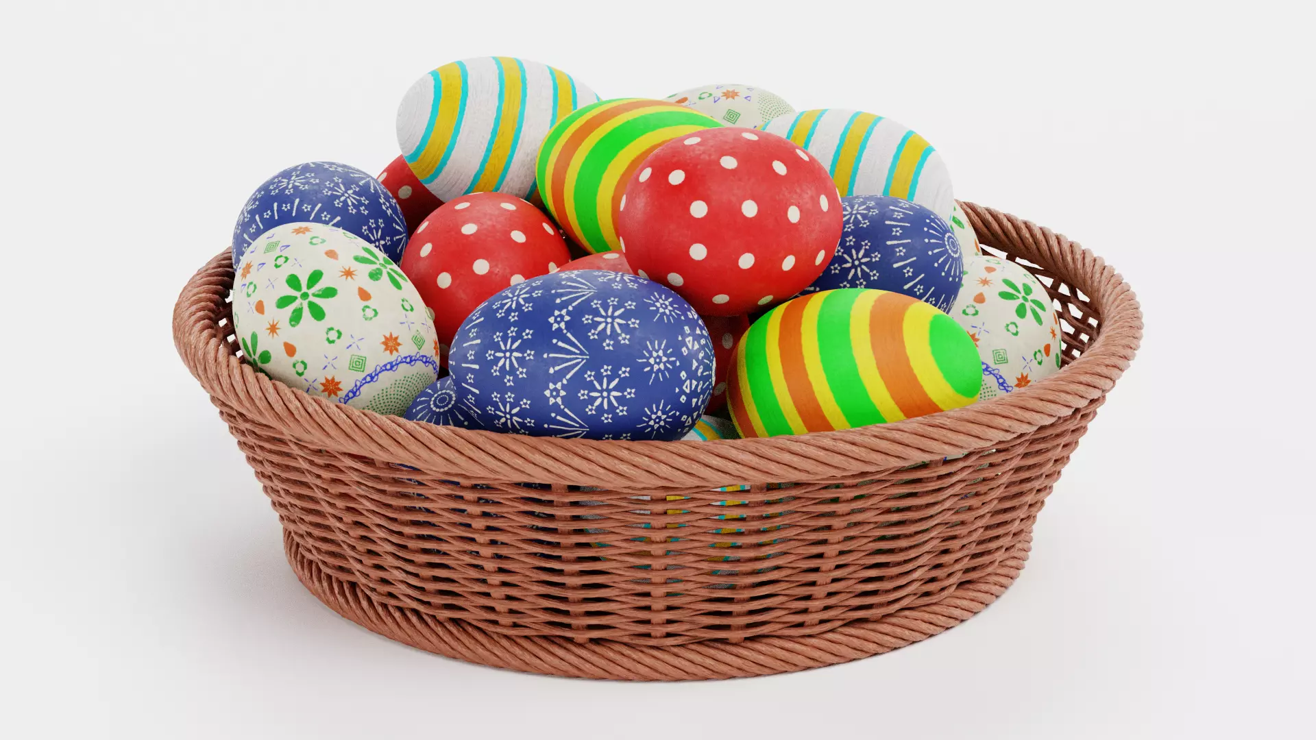 -Easter Eggs in Basket- 3D model_0