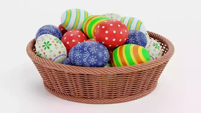 -Easter Eggs in Basket-