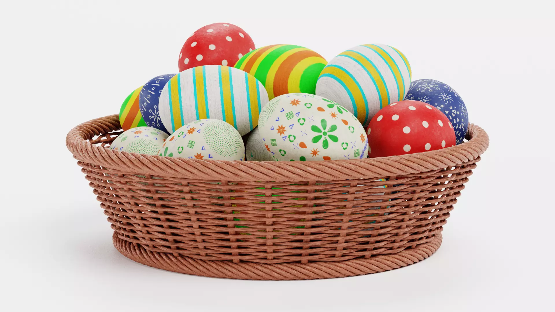 -Easter Eggs in Basket- 3D model_4