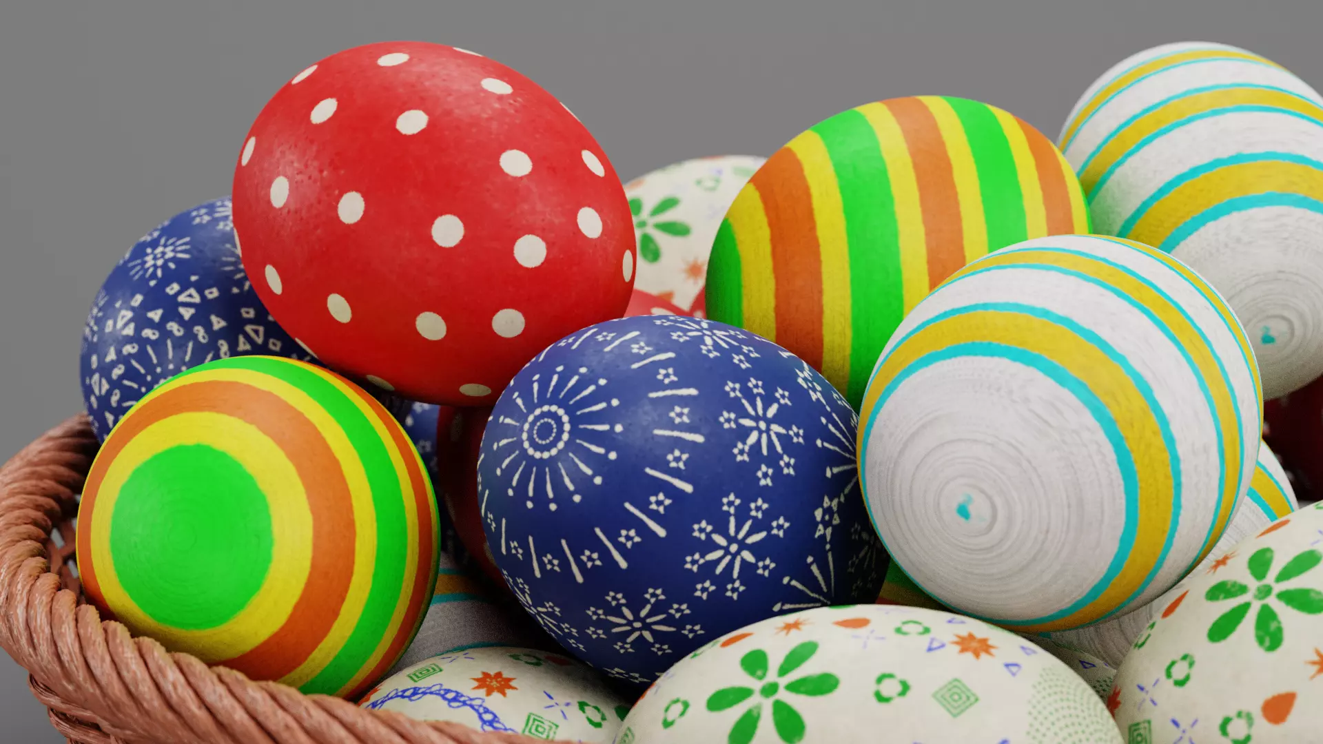 -Easter Eggs in Basket- 3D model_8
