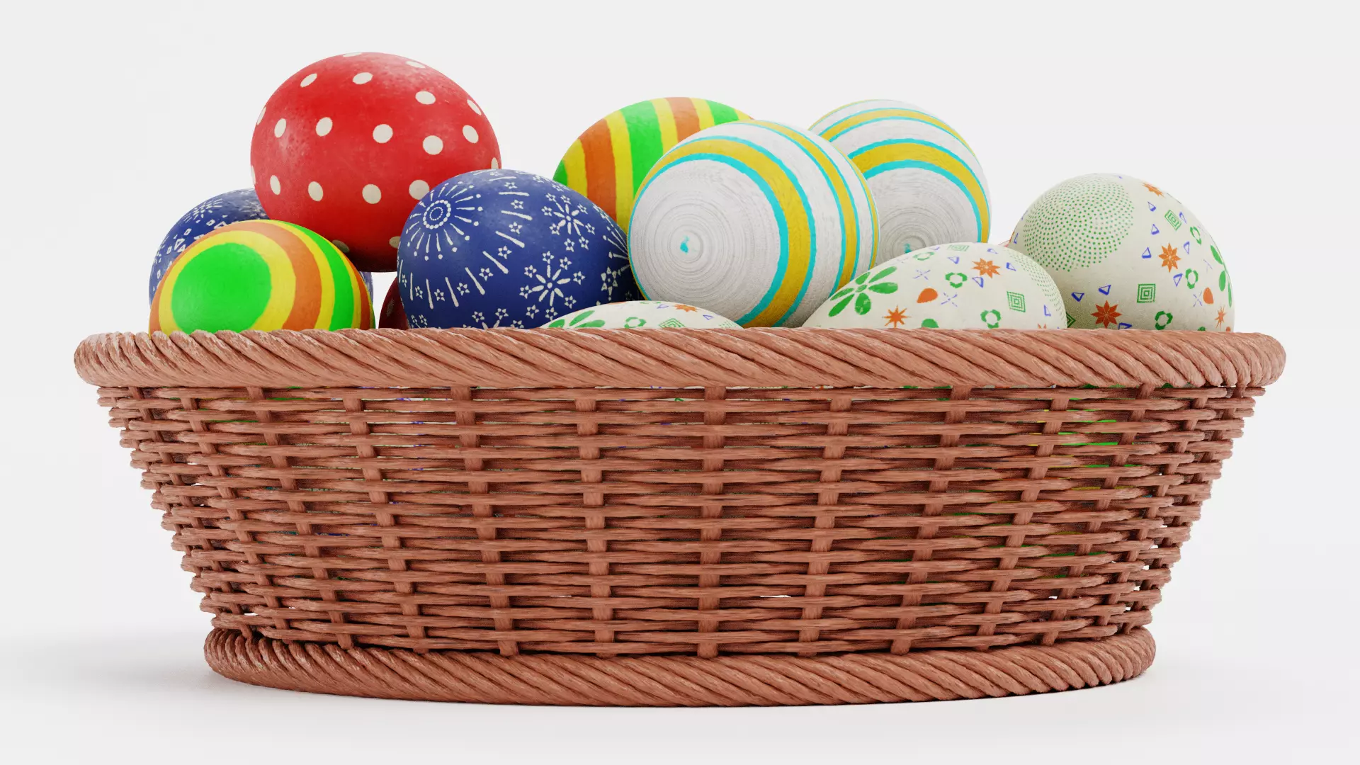-Easter Eggs in Basket- 3D model_5