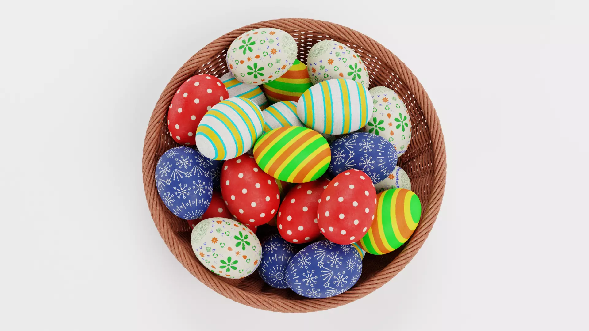 -Easter Eggs in Basket- 3D model_1