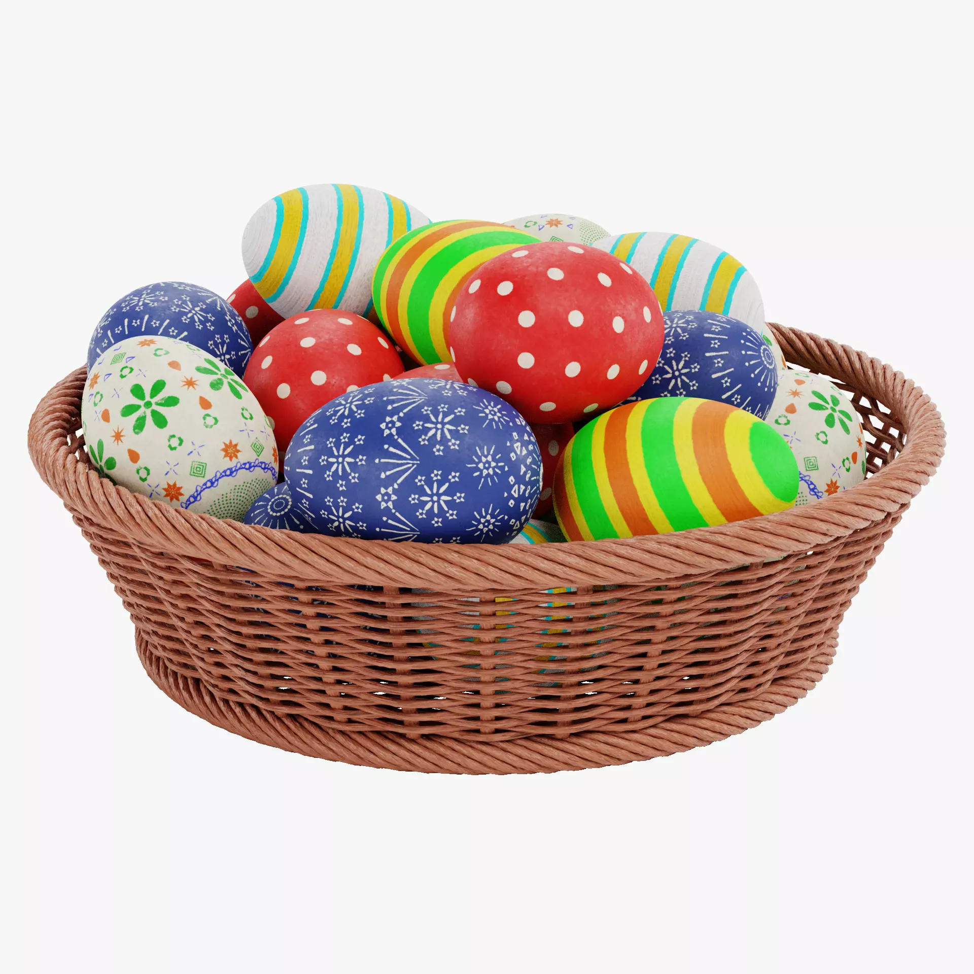 -Easter Eggs in Basket- 3D model_14