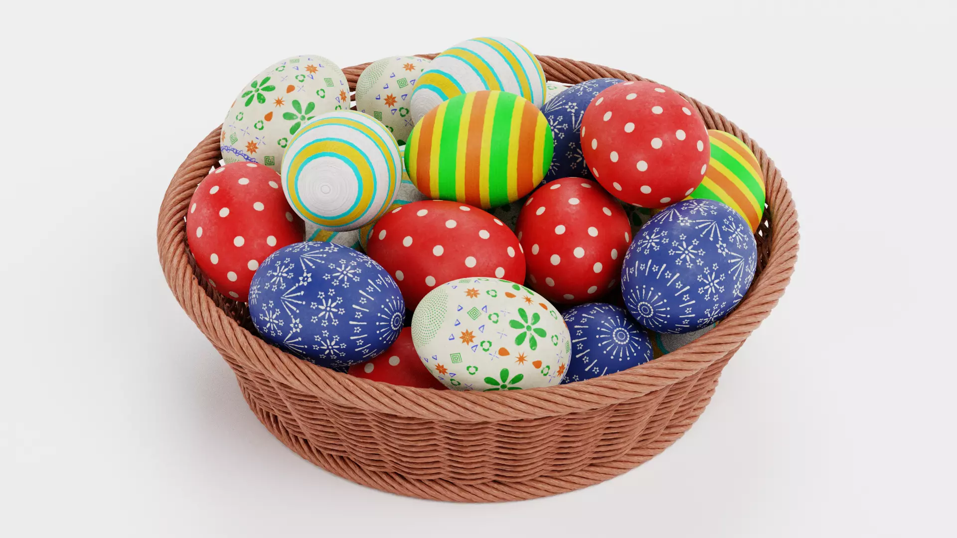 -Easter Eggs in Basket- 3D model_2