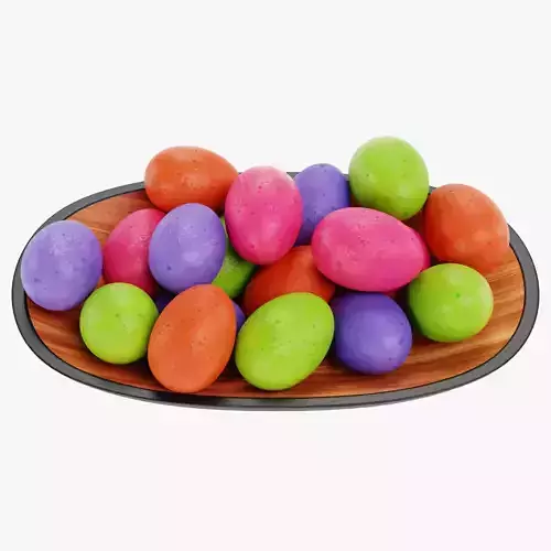 Easter Eggs in Bowl - Modern Decorative Arrangement 3D model