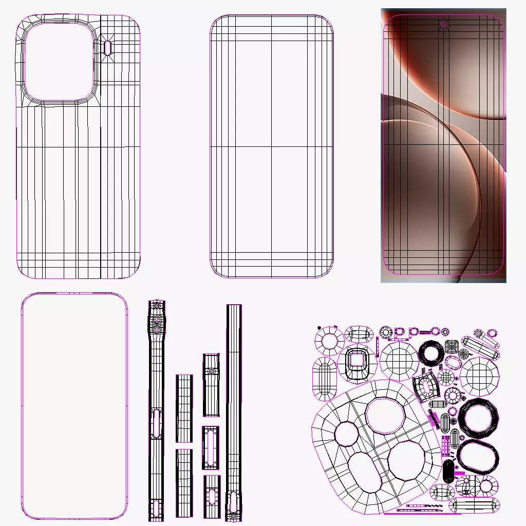 Oppo Find X9 Pro Titanium Charcoal 3D model_11