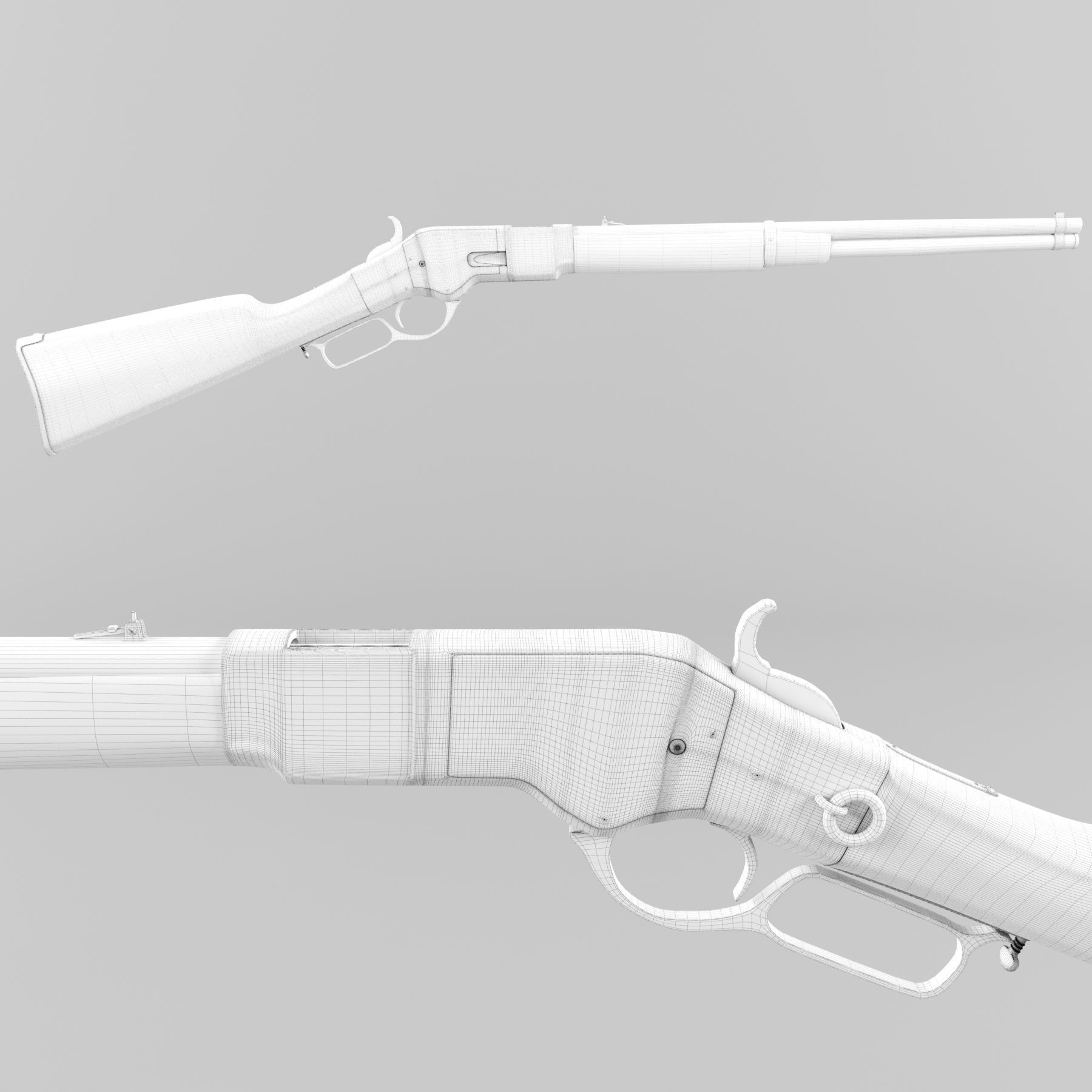 Winchester 1866 Yellowboy 3D model_1