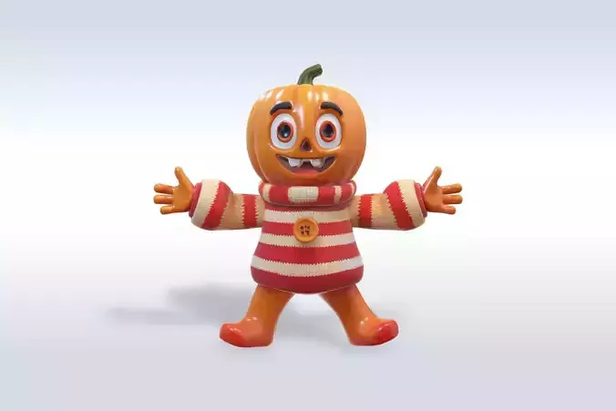 Scarecrow Pumpkin 3D Character 