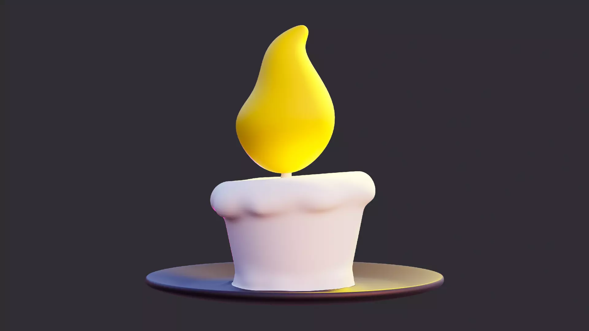 Low Poly Candle 3D model_0