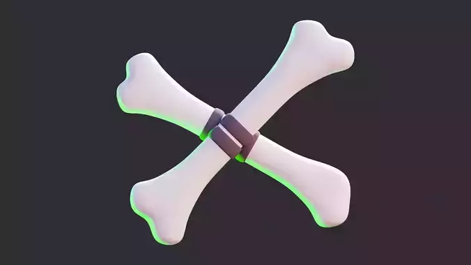 Low Poly Crossed Bones