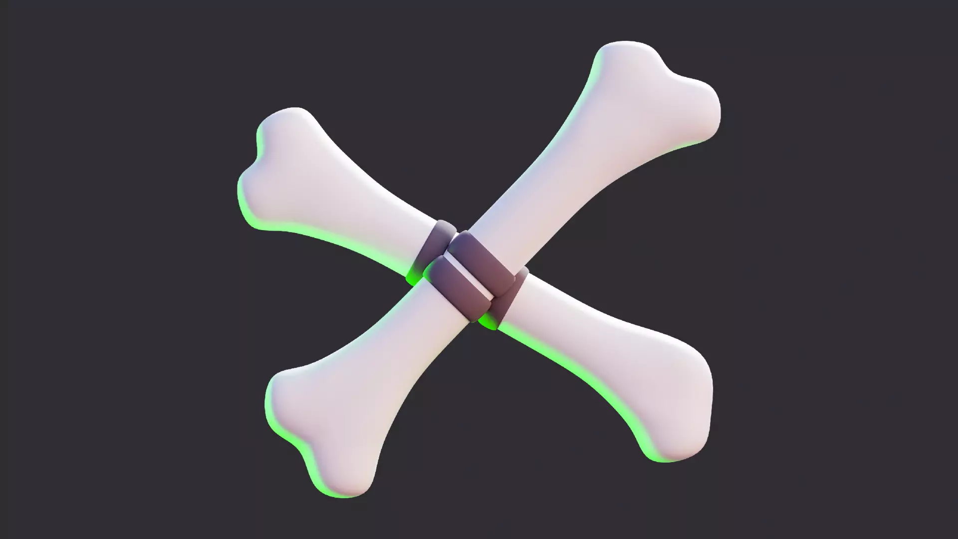 Low Poly Crossed Bones 3D model_0