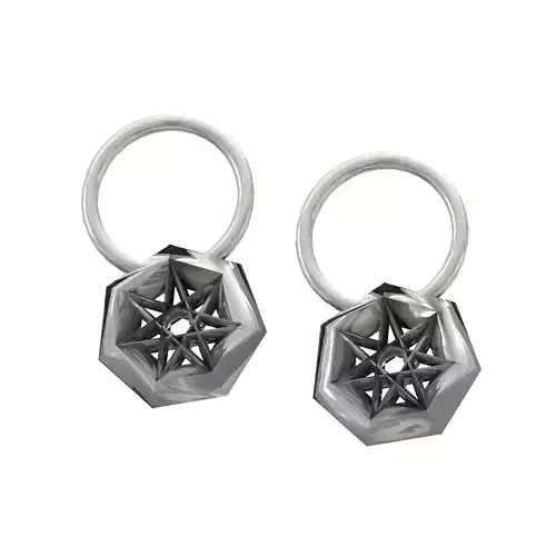 star pendant and earrings Free 3D print model