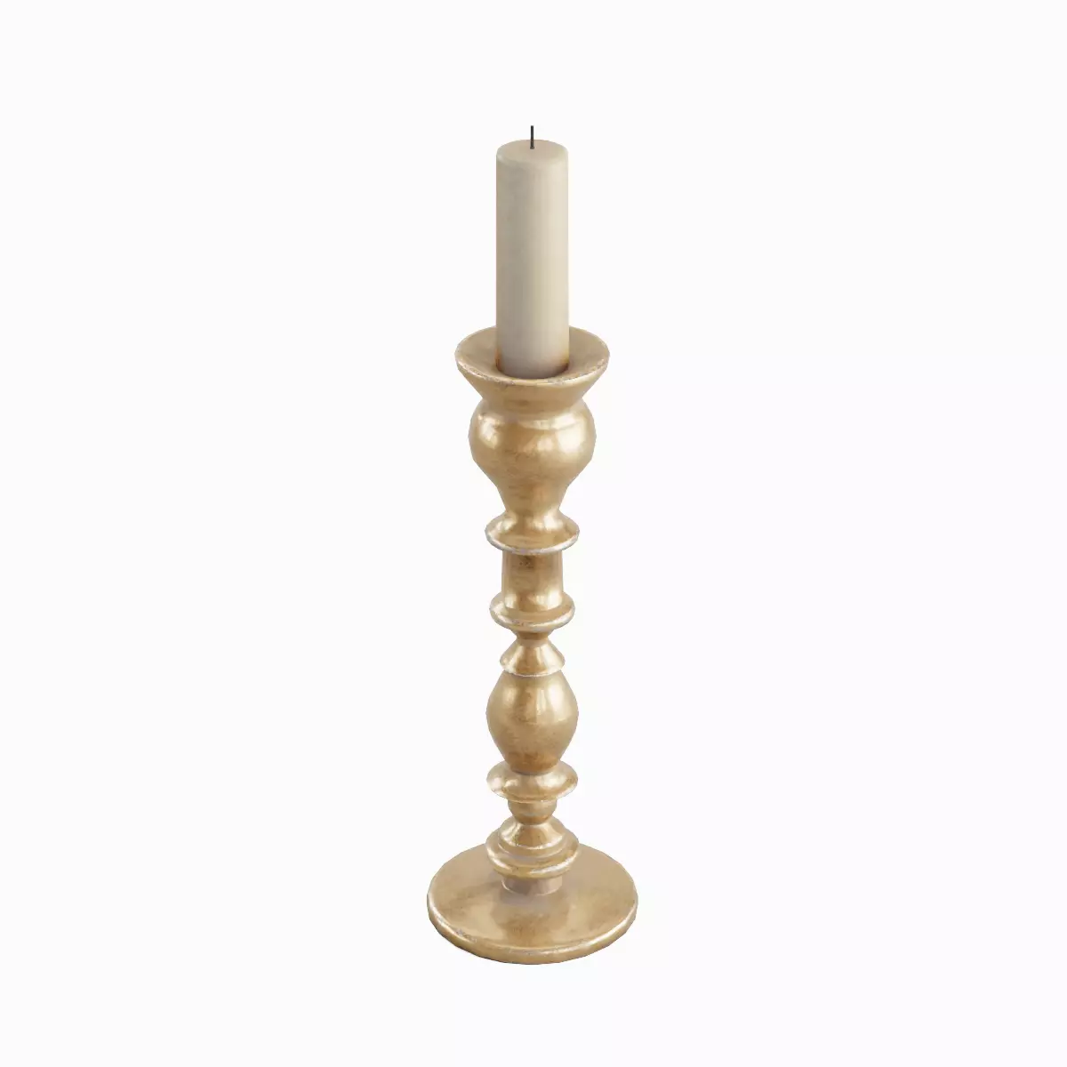 Elegant Candlestick 01 Low-poly 3D model_0