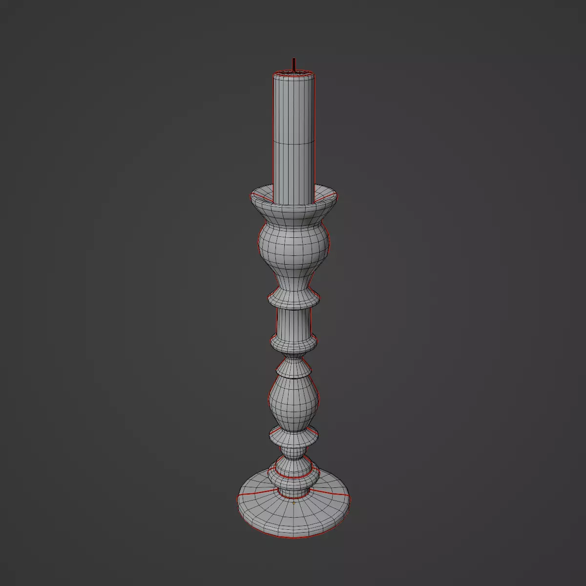 Elegant Candlestick 01 Low-poly 3D model_9