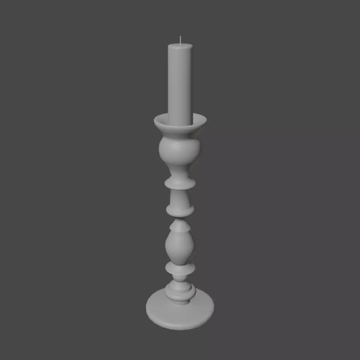 Elegant Candlestick 01 Low-poly 3D model_8