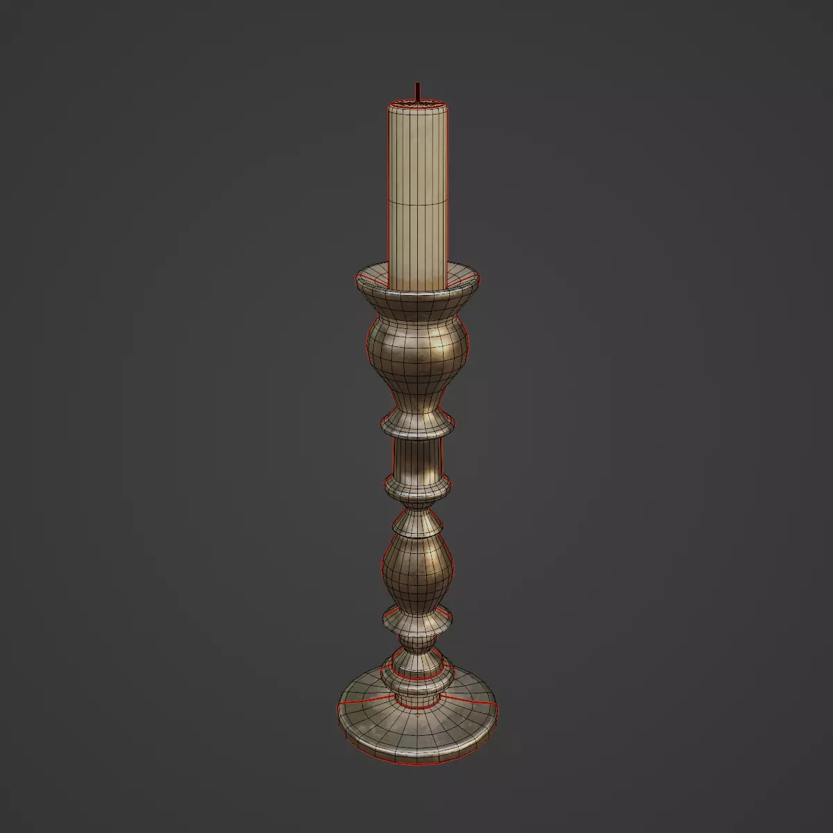 Elegant Candlestick 01 Low-poly 3D model_7