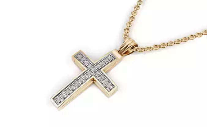 AV 727 Diamond Ladies Cross Pendant