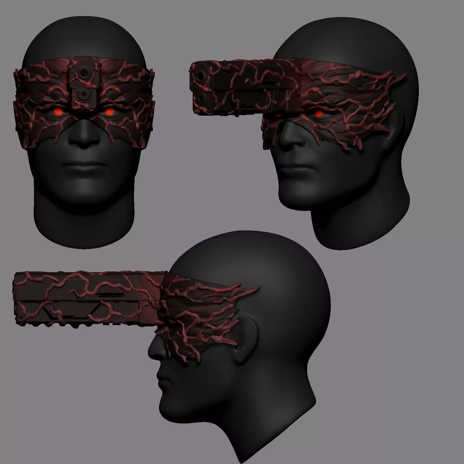 Aki Devil Gun Mask Chainsawman Cosplay 3D print model