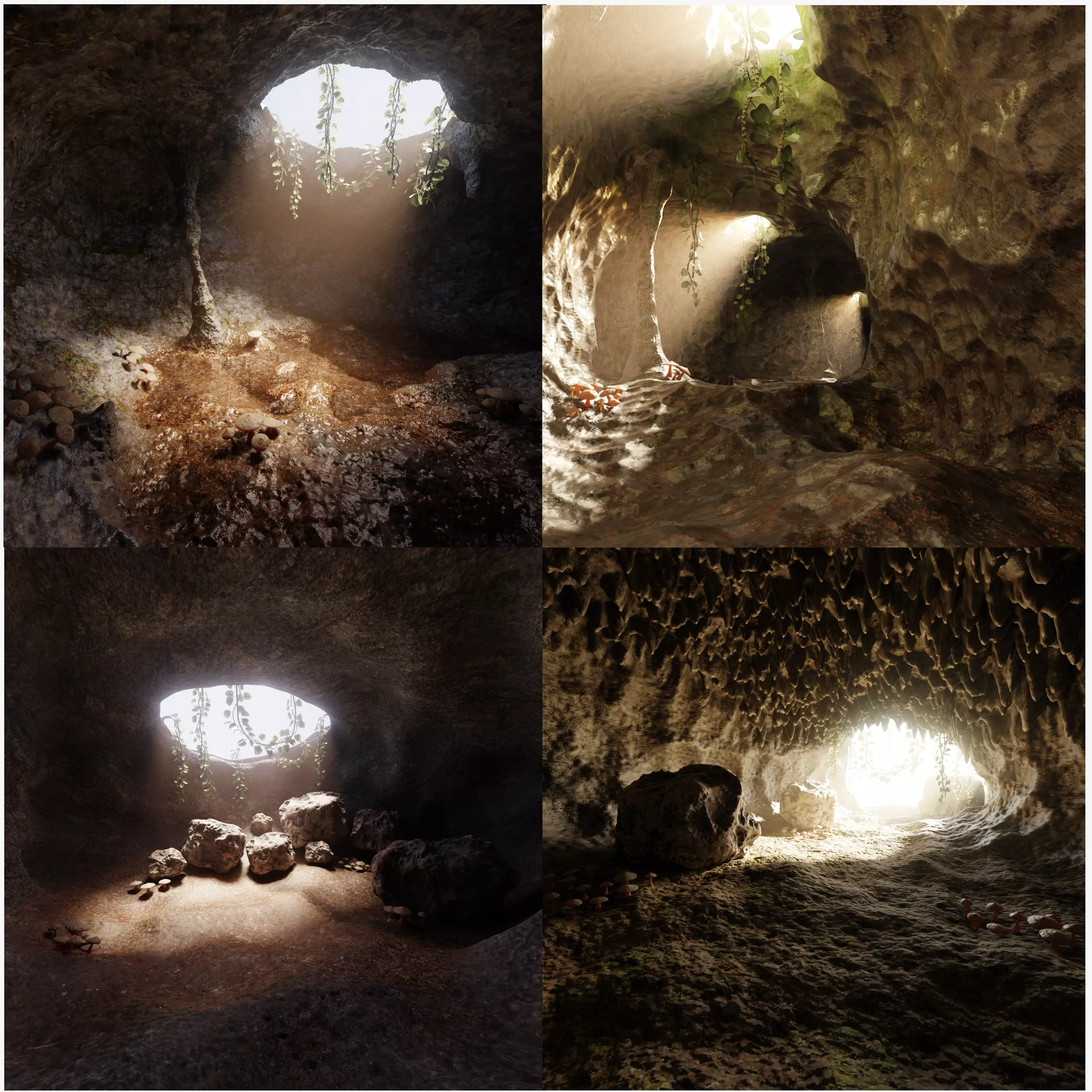 -Caves with Vegetation- 3D Model Collection_0
