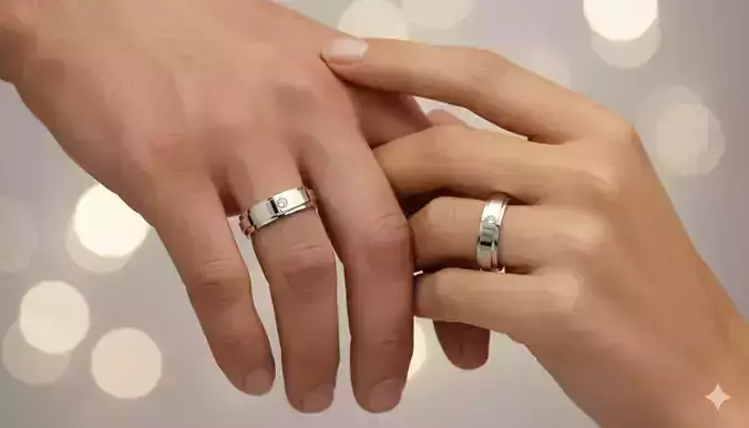 Eternal Line Duo Wedding Ring Set