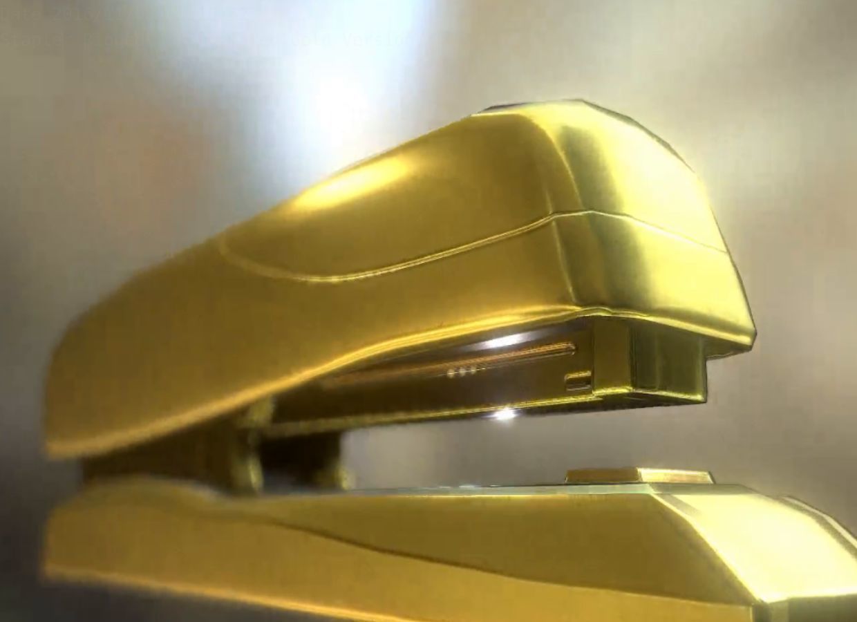 Stapler Rigged And Animated Gold Version Low-poly 3D model_13