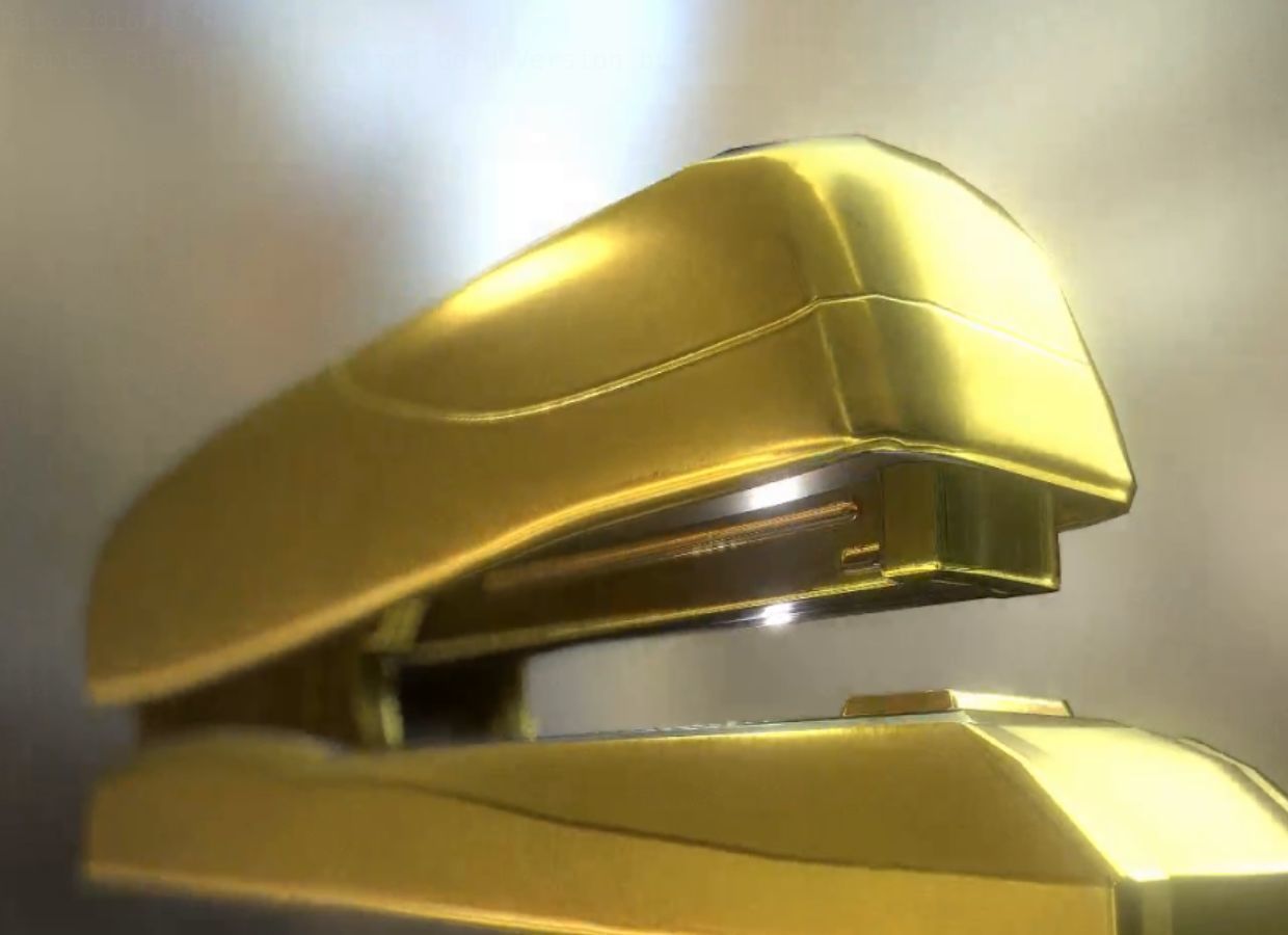 Stapler Rigged And Animated Gold Version Low-poly 3D model_6