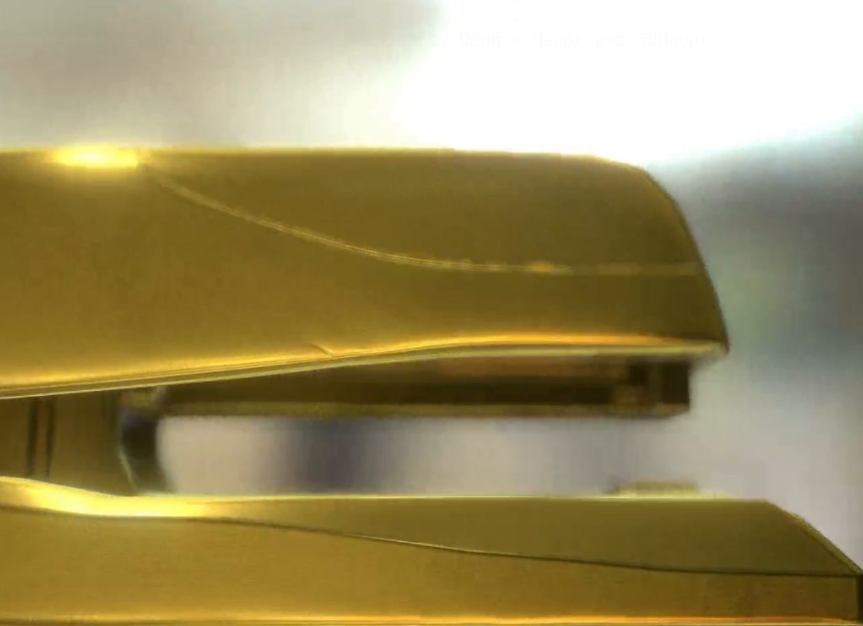 Stapler Rigged And Animated Gold Version Low-poly 3D model_15