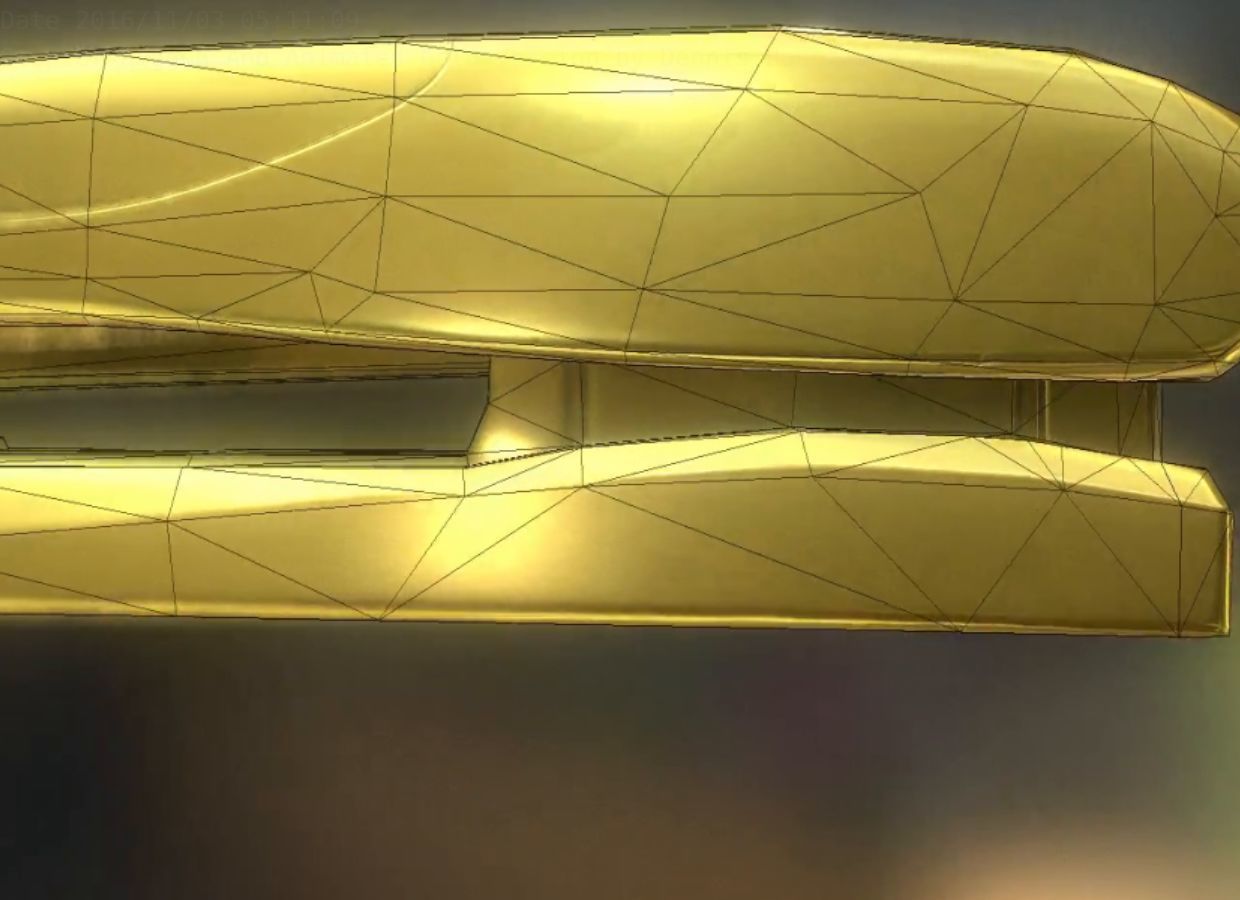 Stapler Rigged And Animated Gold Version Low-poly 3D model_43