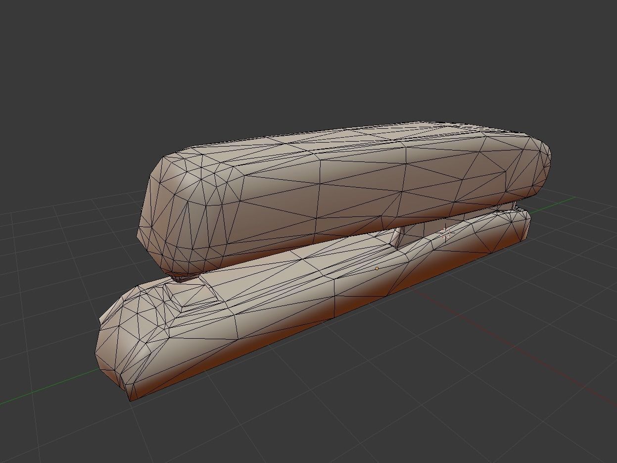 Stapler Rigged And Animated Gold Version Low-poly 3D model_11