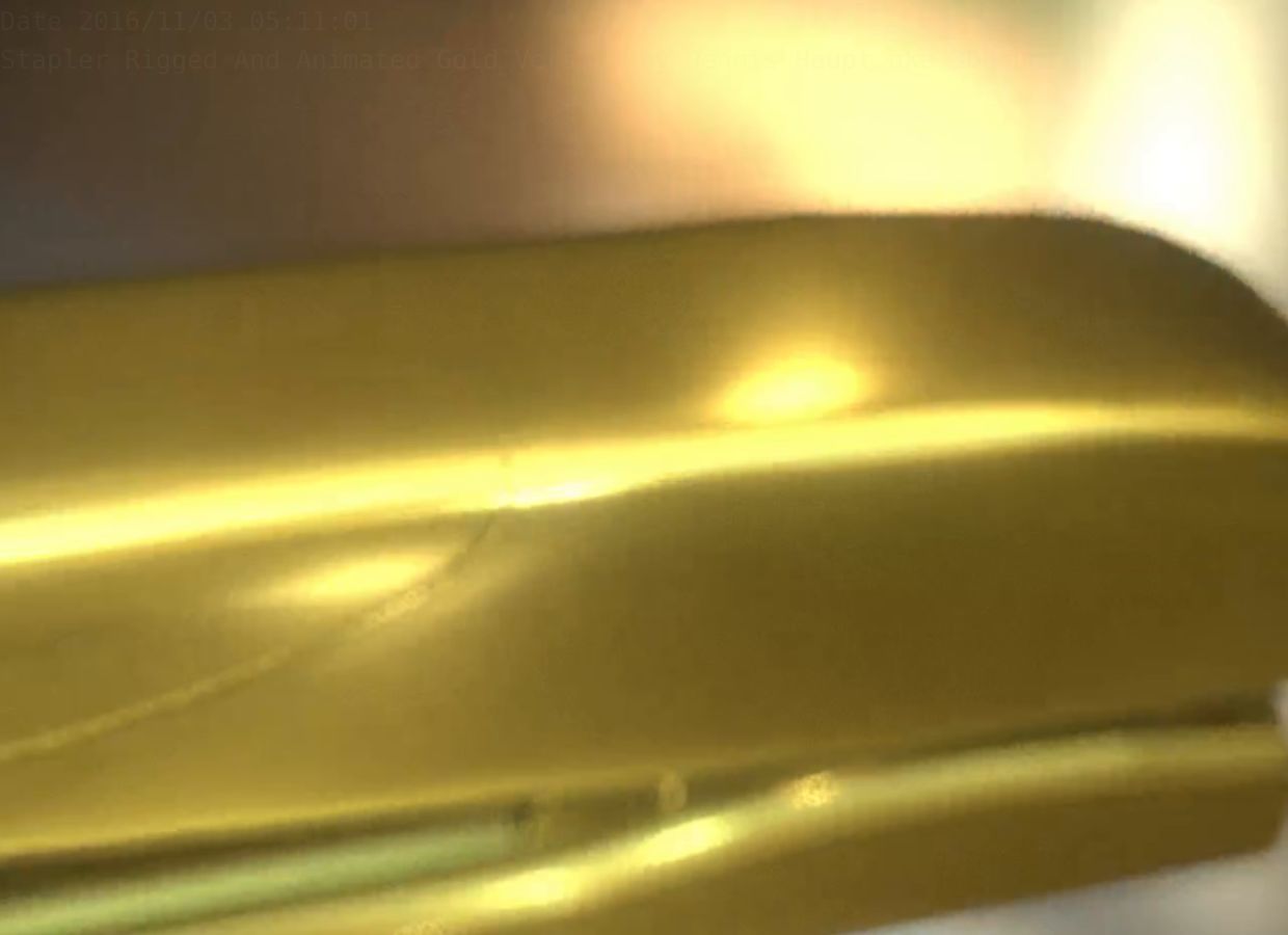 Stapler Rigged And Animated Gold Version Low-poly 3D model_24