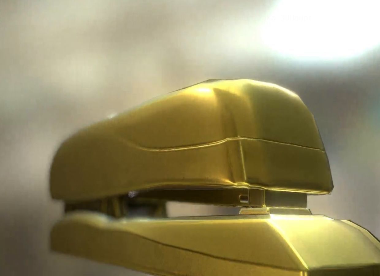 Stapler Rigged And Animated Gold Version Low-poly 3D model_14