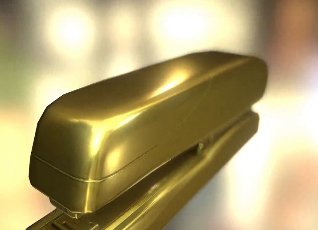Stapler Rigged And Animated Gold Version Low-poly 3D model_40