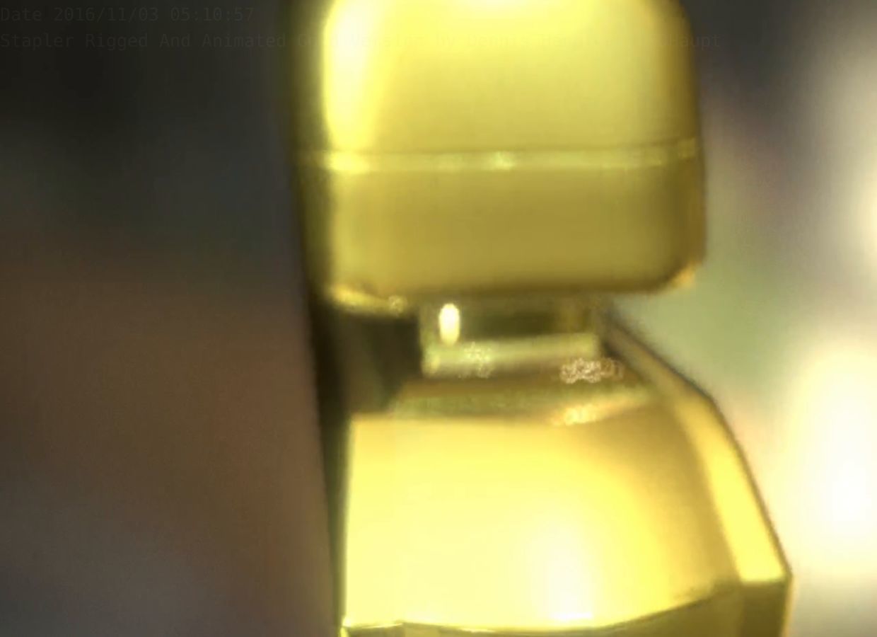 Stapler Rigged And Animated Gold Version Low-poly 3D model_20