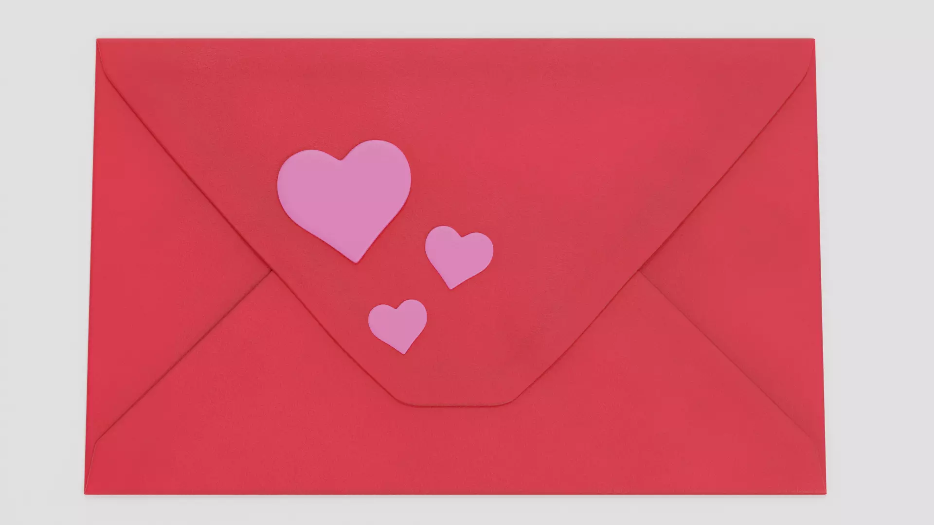 Envelope V2 - Red Paper with Hearts 3D model
