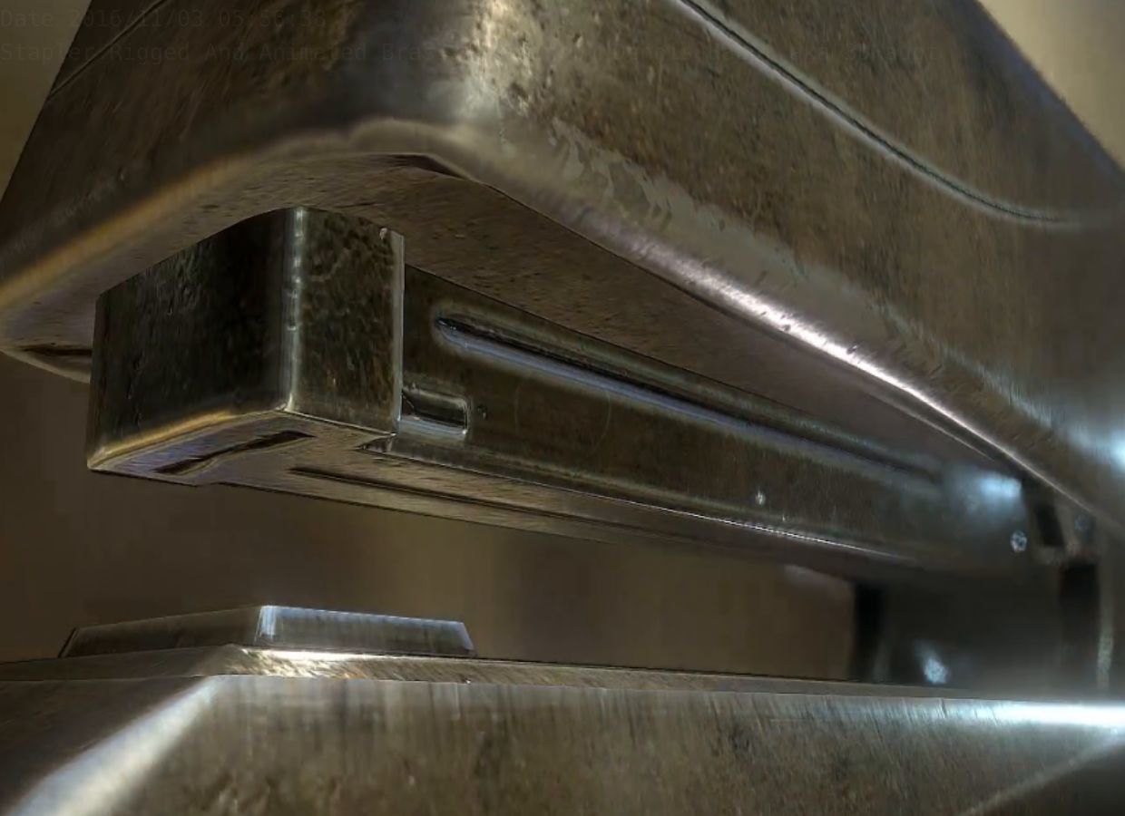 Stapler Rigged And Animated Brass Version Low-poly 3D model_25