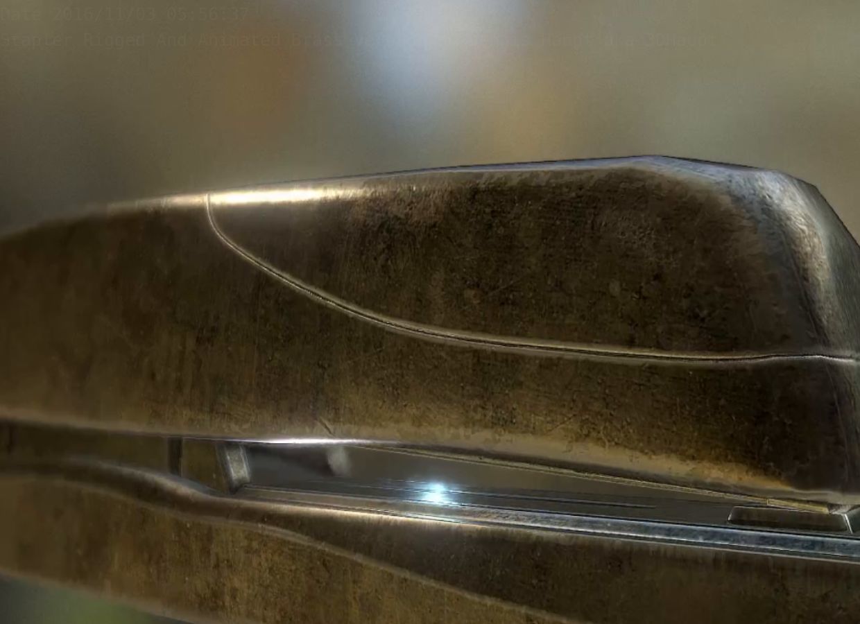 Stapler Rigged And Animated Brass Version Low-poly 3D model_22