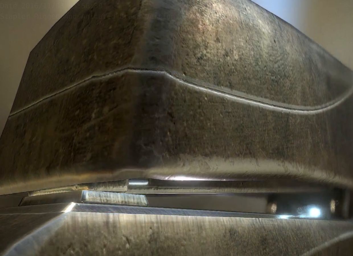 Stapler Rigged And Animated Brass Version Low-poly 3D model_26