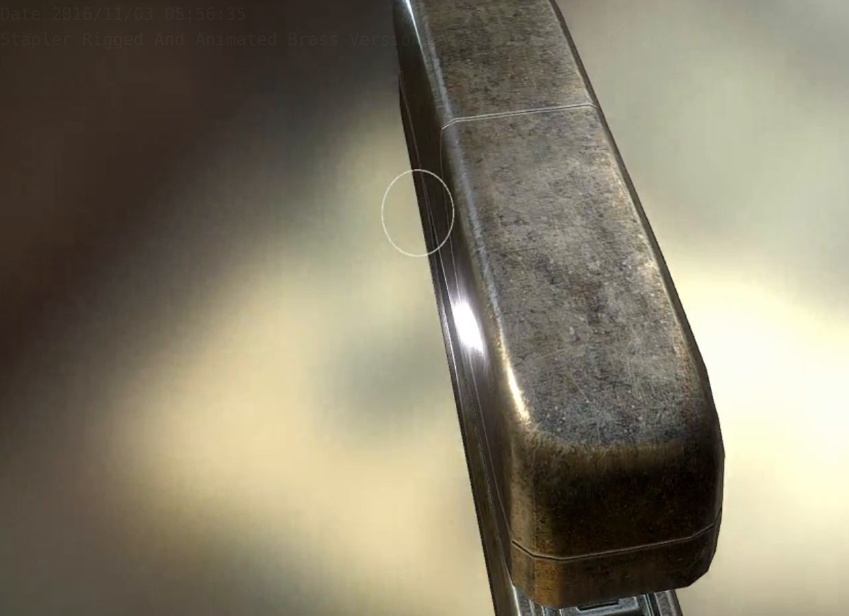 Stapler Rigged And Animated Brass Version Low-poly 3D model_10