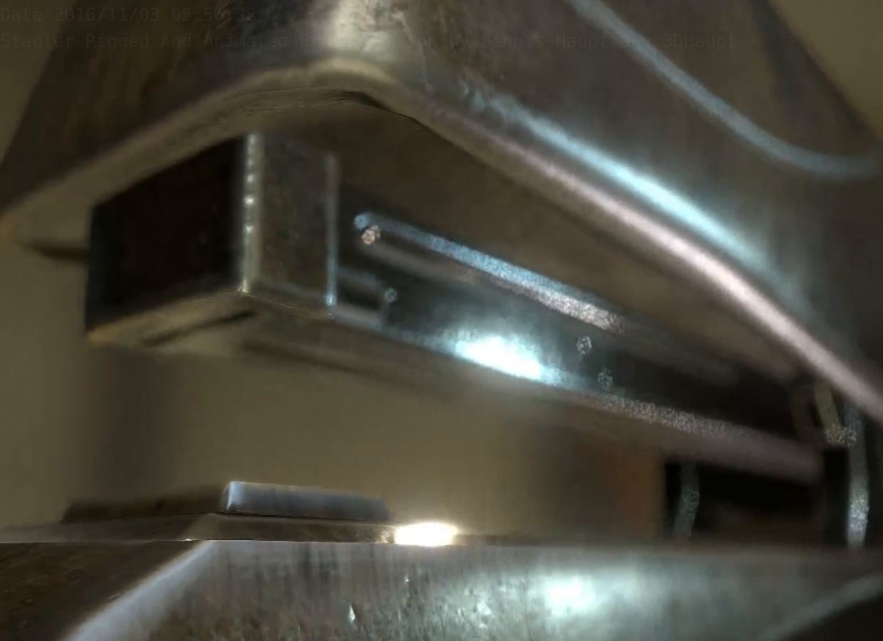 Stapler Rigged And Animated Brass Version Low-poly 3D model_23