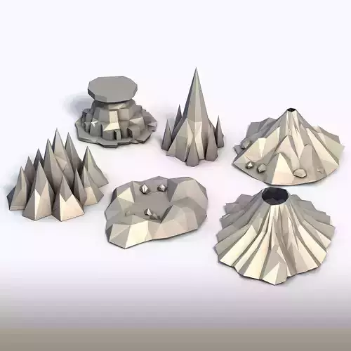 Mountains Low Poly 6 Models